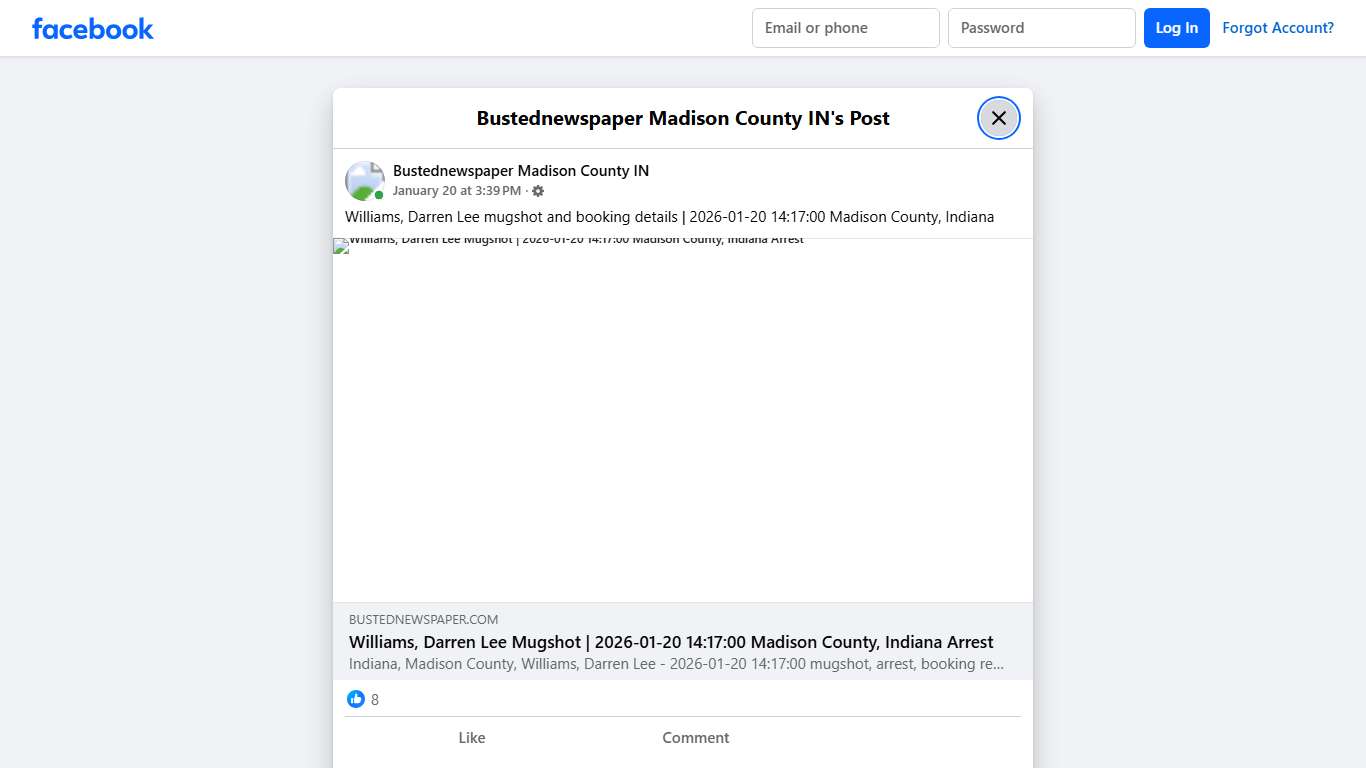 Williams, Darren Lee... - Bustednewspaper Madison County IN Facebook